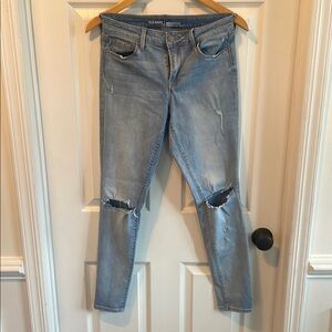 Old Navy Blue Skinny Jeans with Distressed Knees